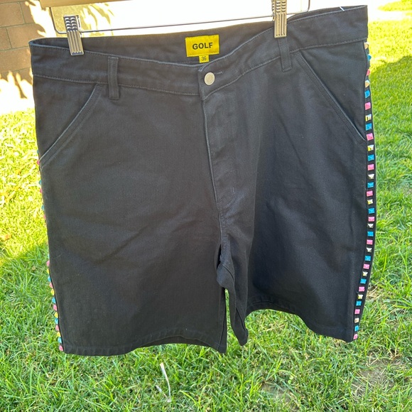 Golf Wang Black Shorts with Colorful Trim